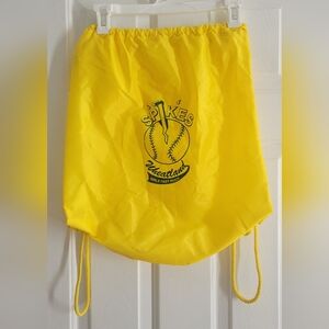 Yellow Spikes Softball drawstring bag